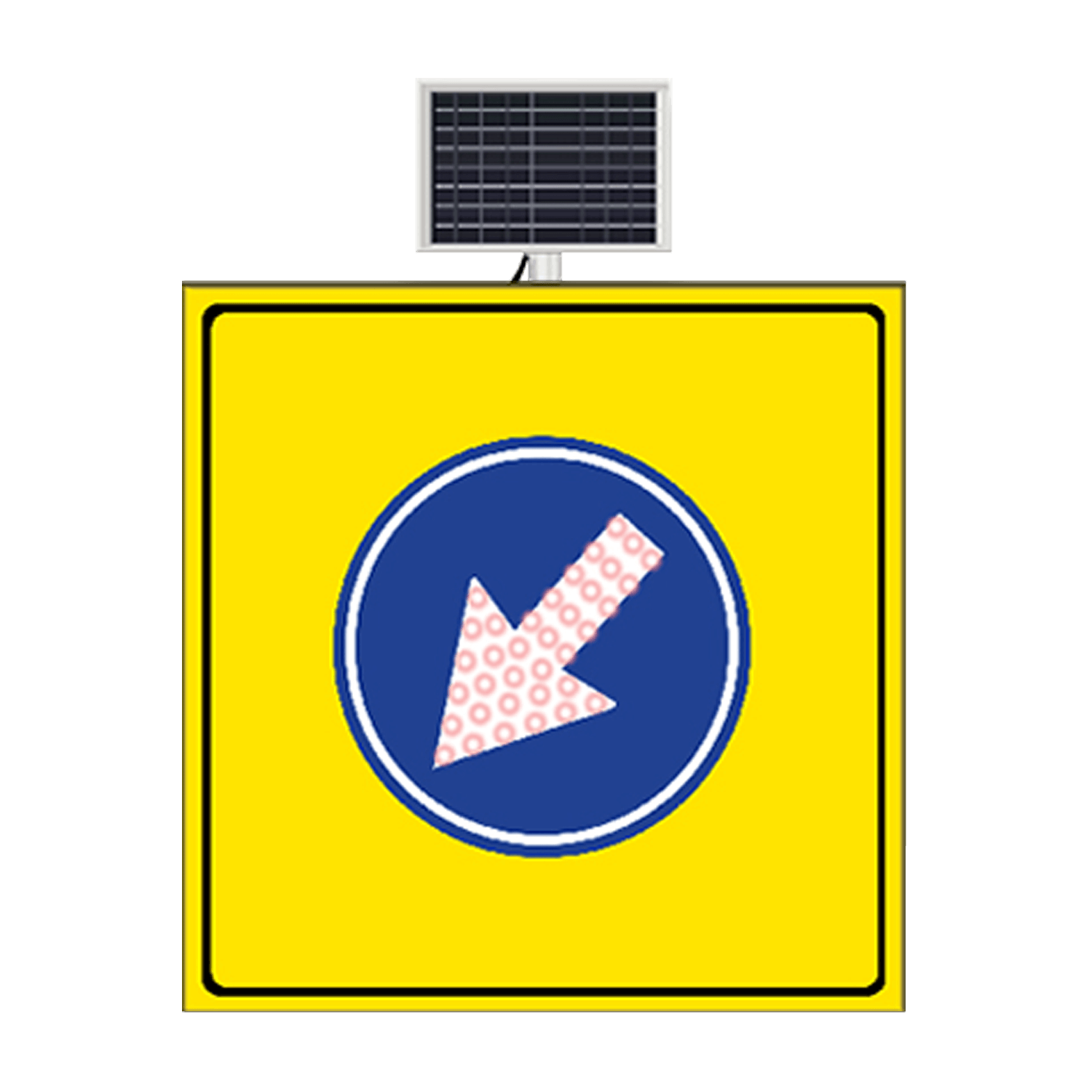 Yol Bakım Onarım Levhası Güneş Enerjili Soldan Gidiniz Trafik Levhası