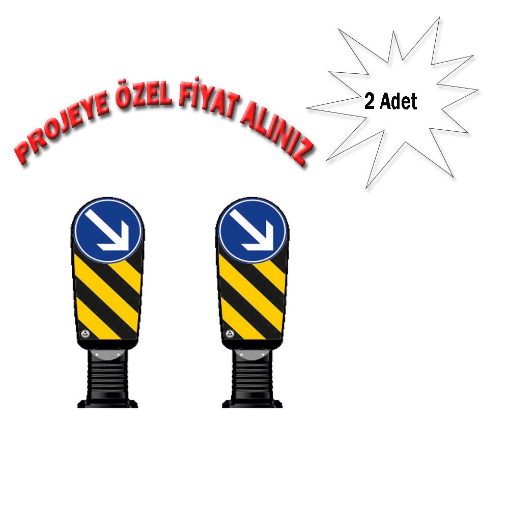 Refüj Başı Nedir Esnek Refüj Başı Tabelası Plastik Refüj Başı Levhası 100 cm Evelux (ø300mm) 2 ADET