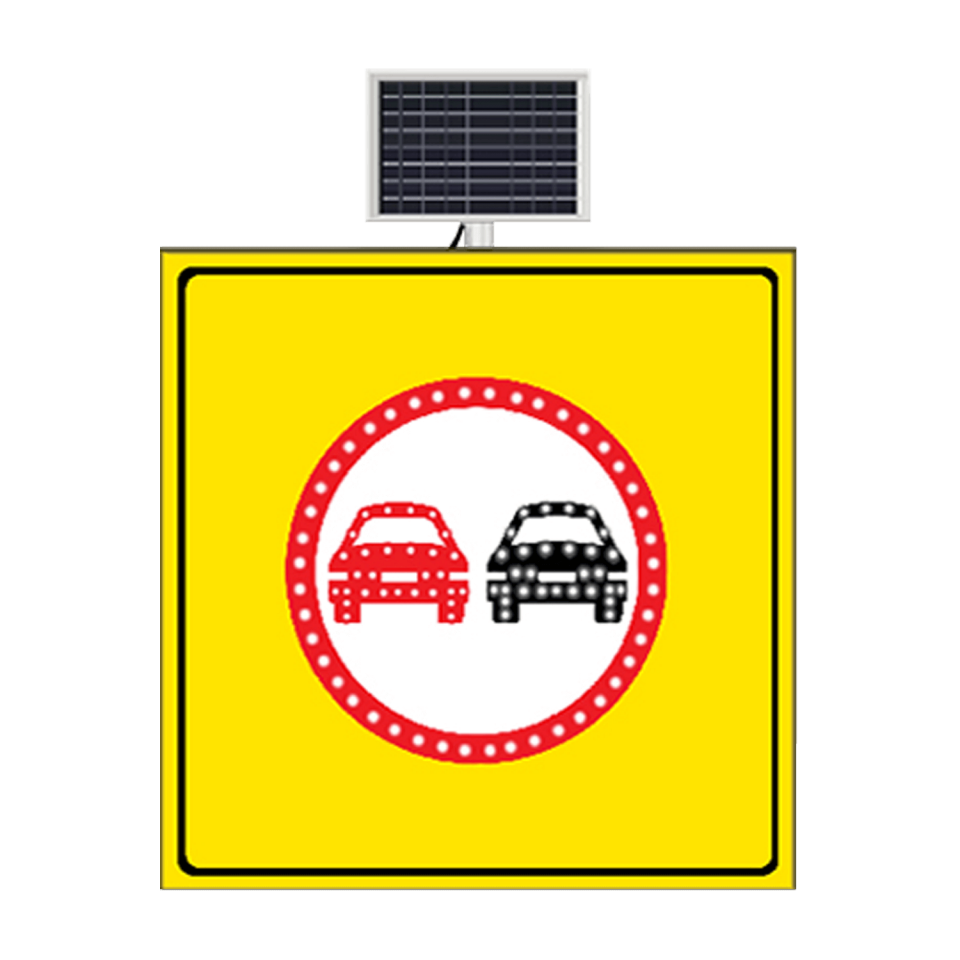 Öndeki Taşıtı Geçmek Yasaktır Güneş Enerjili Ledli Trafik Levhası Tabelası