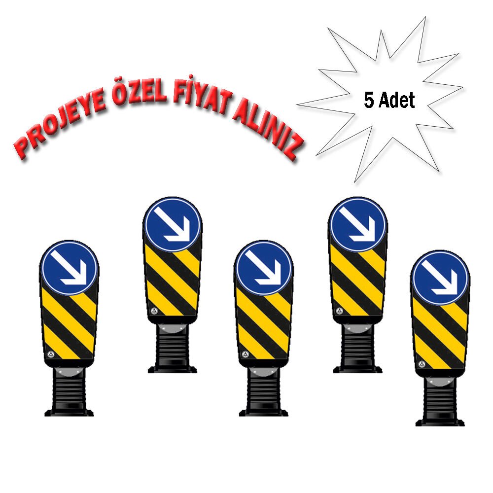 Esnek Refüj Başı Tabelası Refüj Dubası Plastik Refüj Başı Levhası Evelux 100 cm (ø300mm) 5 ADET