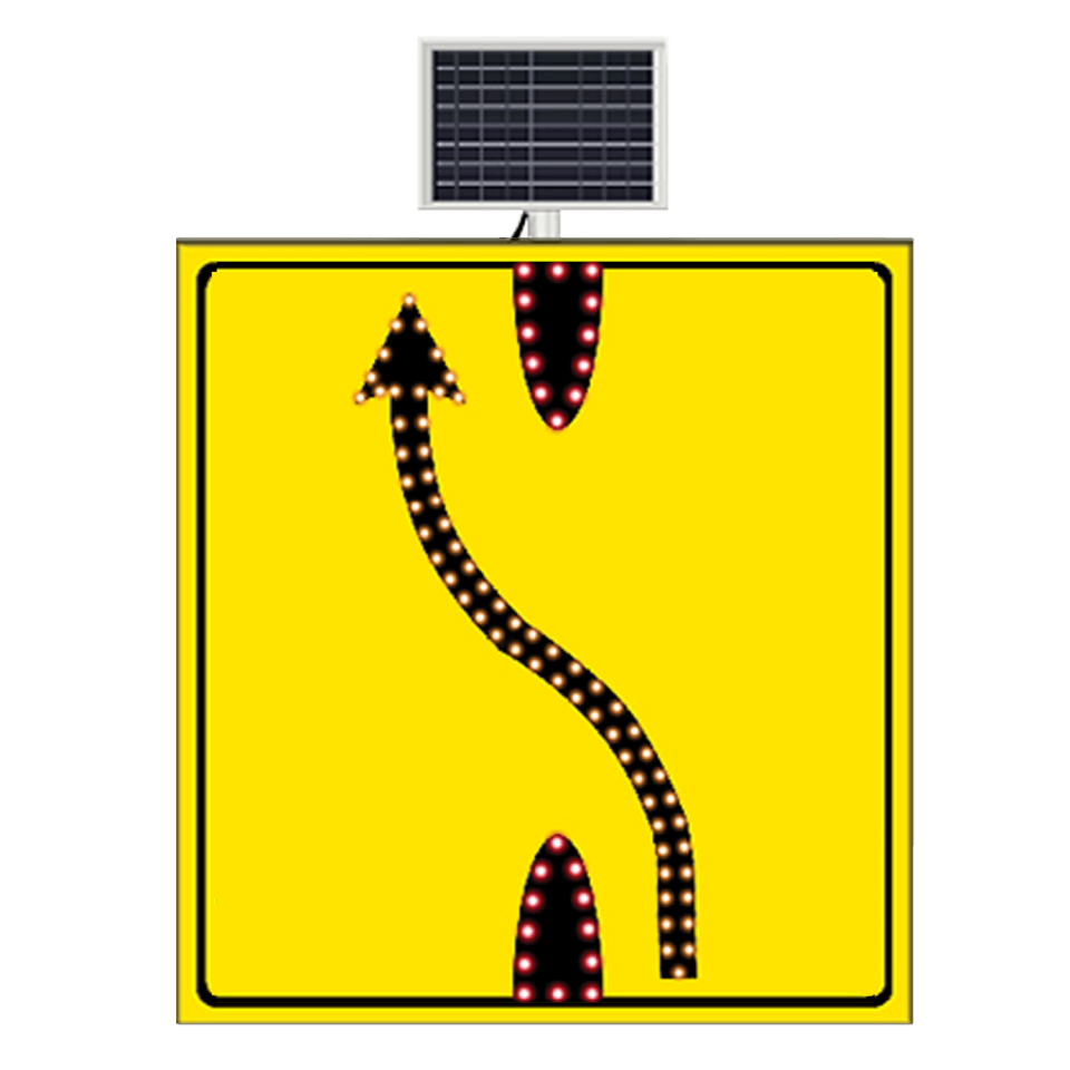 Şerit Aktarım İşareti Sağdan Sola Güneş Enerjili Ledli Levhası Tabelası