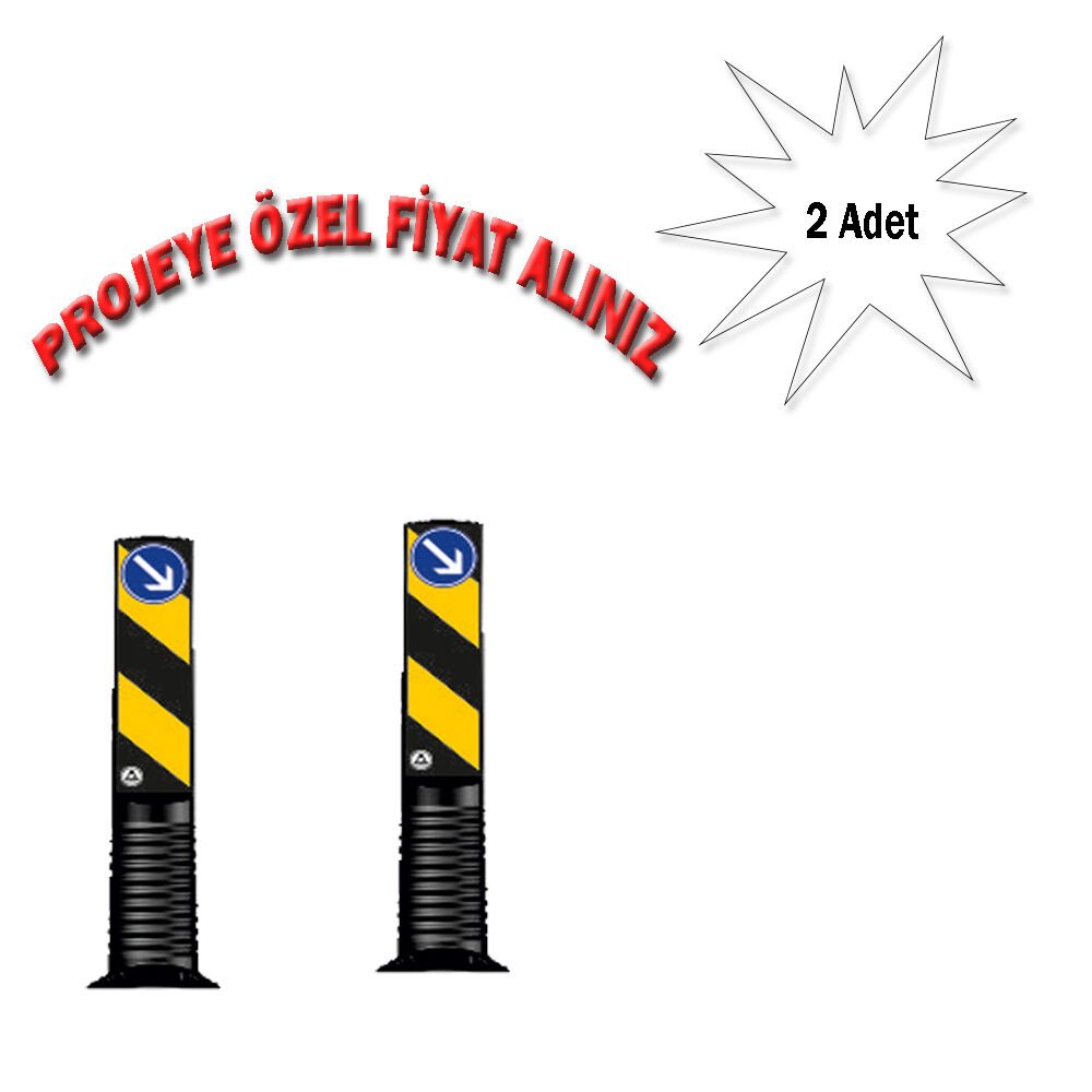 Refüj Başı Dubası Refüj Ayırıcı Duba Plastik Esnek Refüj Başı Tabelası 75 cm Evelux (ø100mm) 2 ADET