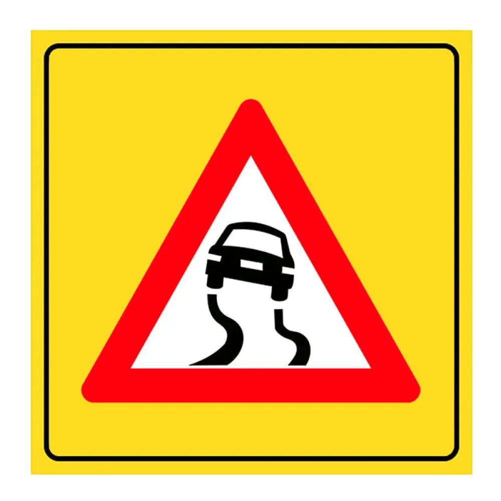 Kaygan Yol İşareti Anlamı Trafik Levhası Bakım Onarım Tabelası İşareti T-8