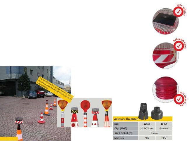 Güneş Enerjili Çakar Lamba Fiyatları Solar Flaşör Uyarıcı Trafik Flaşörü (Sarı) Evelux 11811 FL S (5 ADET)