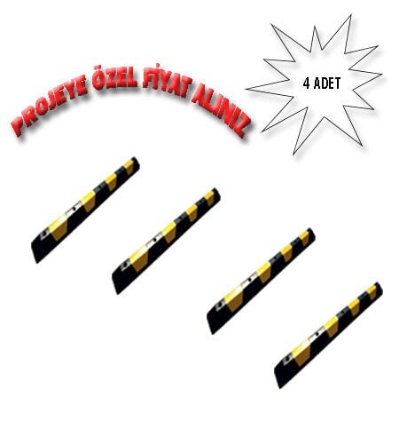 Kauçuk Stoper  Kauçuk Araç Durdurucu Kauçuk Otopark Stoperi 180 CM(4 lü)