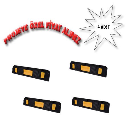 Kauçuk Stoper  Kauçuk Araç Durdurucu Kauçuk Otopark Stoperi 60 cm(4 lü)