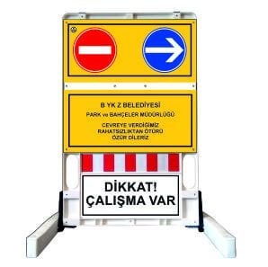 Katlanır Uyarı Levhalı Bariyerler