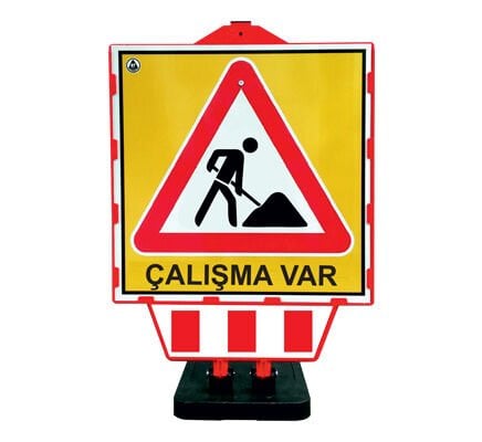 Katlanır Uyarı Levhalı Bariyer Ankara Dikkat Çalışma var